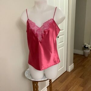 Vintage Kayser Pink Satin Cami Sz L 38 bust